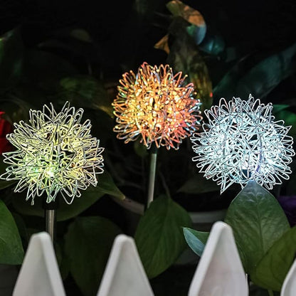 Statue Decor 4Pcs Solar Garden Lights Outdoor Dandelion Shape LED Solar Light Solar Lights Stake Lights Landscape Pathway Lights for Garden Patio Lawn Outdoor Solar Lights