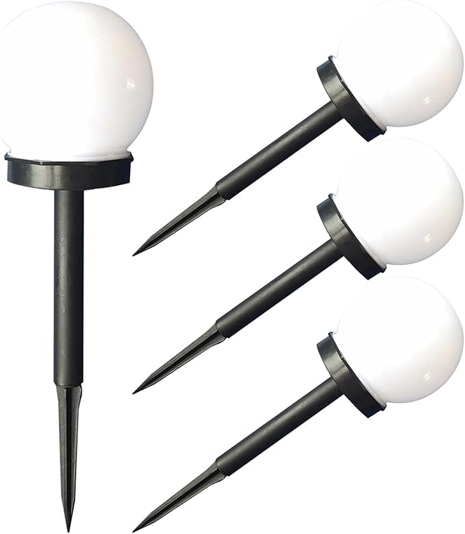 4pcs Solar Sphere Lawn Lights White Glow Bubble Ball LED Outdoor Pathway Lighting Solar Powered Landscape Yard | Lumora