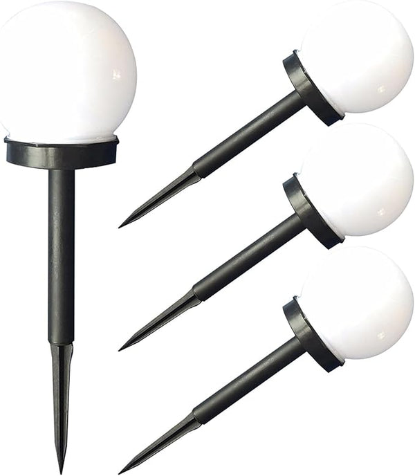 4pcs Solar Sphere Lawn Lights White Glow Bubble Ball LED Outdoor Pathway Lighting Solar Powered Landscape Yard | Lumora