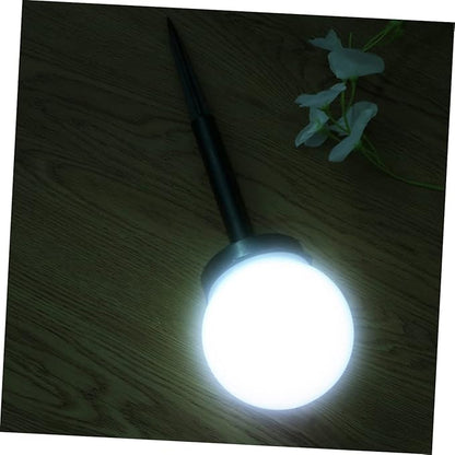 ARTIBETTER Solar Round Lawn Light Garden Lamp with Ground Plug for Outdoor Use Design for Pathways Patios Pools and Events