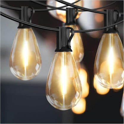 dalattin S14 Led Outdoor String Lights,100ft Patio Lights Waterproof & Shatterproof,24 Vintage Hanging Bulbs Outdoor Lights,Edison String Lights for Outside Patio Garden Backyard