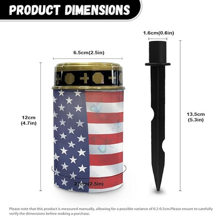 American Flag Decorations Solar Lights,Stake Lights, Outdoor Waterproof Memorial Day Decorations Patriotic Lights for Garden Yard Pathway Grave