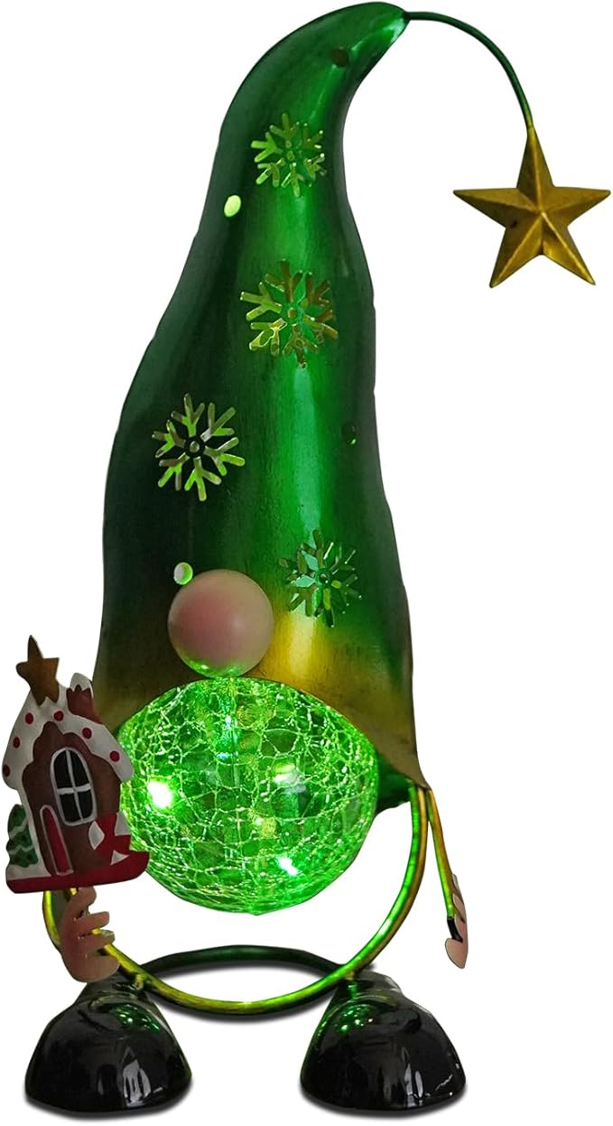 HONGLAND Christmas Gnomes Garden Decor Solar Outdoor Decorations Gnome Yard for Mom, Color Changing LED Lights with | Lumora