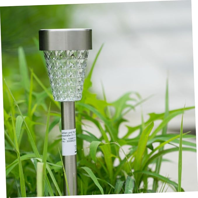 Hemoton Solar Garden Lamp Outdoor LED Lawn Light Waterproof Stainless Steel Ground Inserting Solar Path Light for Patio Yard Landscape
