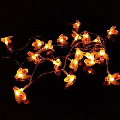 Bee String Lights, 7.5Ft 20 Led Bee Shape Fairy Battery Operated String Lights for Garden, Patio, Lawn Decoration (Warm White)