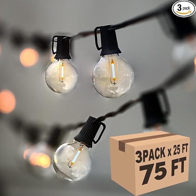 Lampat String Lights, LED 25Ft G40 Globe String Lights with Bulbs-UL Listd for Indoor/Outdoor Commercial Decor (75 | Lumora