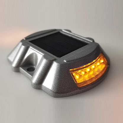 Revolutionary Solar Deck Lights,Silver Aluminium Alloy, High Brightness LED, Waterproof, Ideal for Outdoor Deck, Pathway, Walkway,Stair (Yellow Light)