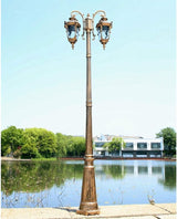 Outdoor Lamp Post Light Lamp Post Lights Outdoor,2-Head Street Light Anti-Rust Aluminum High Pole Light European | Lumora