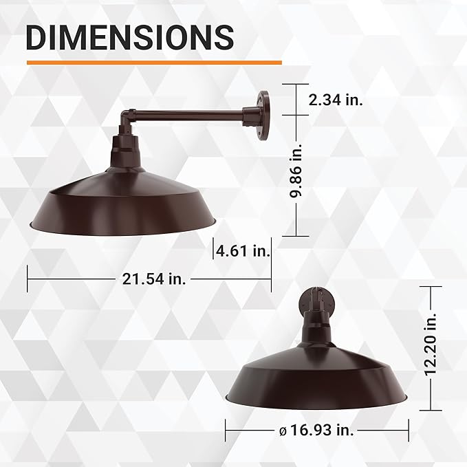 17in. Architectural Bronze Outdoor Gooseneck Barn Light Fixture With 13in. Long Extension Arm - Wall Sconce | Lumora