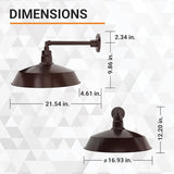 17in. Architectural Bronze Outdoor Gooseneck Barn Light Fixture With 13in. Long Extension Arm - Wall Sconce | Lumora
