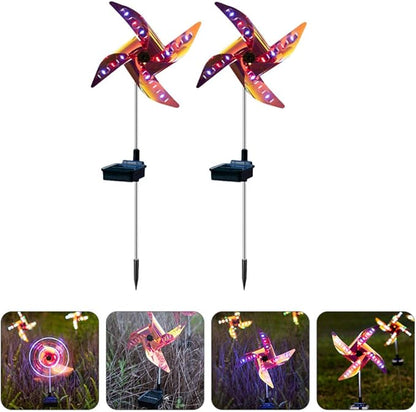 Windmill Shape Solar Path Light Ground Inserted Solar Lamp Outdoor Decorative Lantern for Patio