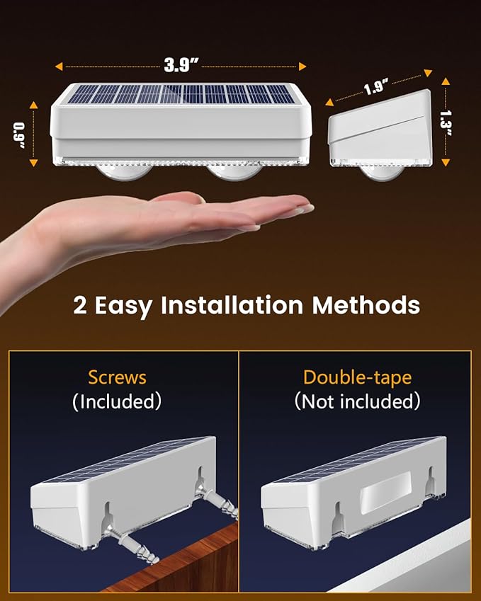 Solar Fence Lights Outdoor Waterproof, 80 Lumens Solar Lights for Fence with Warm White & RGB 8 Colors,Outdoor | Lumora