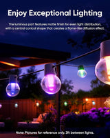 eufy Outdoor String Lights E10, 96ft with 30 Smart RGBWW LED Bulbs, Endless AI Light Themes for Christmas | Lumora