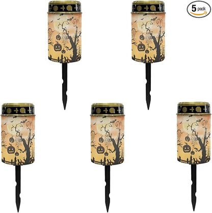 Halloween Pumpkin Solar Garden Lights Waterproof Solar Pathway Lights Outdoor Solar Lantern Halloween Decor Stake Lights Outdoor Decorative for Yard Patio Spotlight Driveway