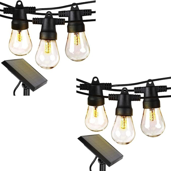 Brightech Bundle Deal: 75Ft, 25 Bulbs Ambience Pro Solar Powered Outdoor String Lights, Commercial Grade Waterproof | Lumora