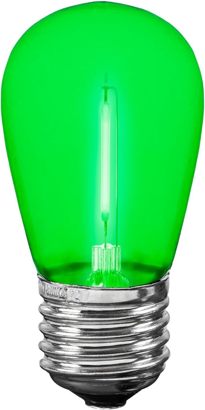 Novelty Lights Outdoor String Light Replacement Bulbs, 25 Pack S14 LED Edison Shatterproof Plastic, E26 Base | Lumora