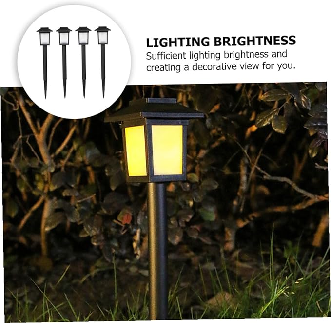 Uonlytech 4Pcs Solar Garden Lights Outdoor LED Ground Insert Lamps for Pathways Lawn Patio Landscape Lighting