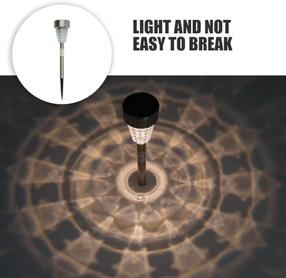 YARNOW Solar Diamond Shape Outdoor Garden Path Light, Waterproof Stainless Steel LED Solar Yard Lamp with Ground Stake, Landscape Lighting for Patio and Lawn