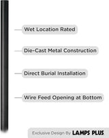 John Timberland Modern Outdoor Direct Burial Post Light Pole Black Die-Cast Metal 84" Accessories for Exterior | Lumora