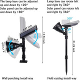 Solar Spotlights Outdoor 18 LED 300 Lumens Waterproof Adjustable Wall Light for Patio Garden Driveway (2 Pack) | Lumora