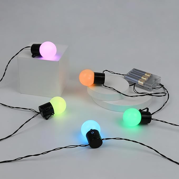 Battery Operated String Lights for Marquee Light Up Letters Numbers LED 5-Bulb Colorful Indoor Outdoor Light Bulbs Bedroom Wall Chrismas Decor Wedding Birthday Party Decorations