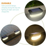 Luxshiny 2pcs Solar Stair Lights Outdoor LED Deck Lamp for Steps Fence Handrail Weather-Resistant Solar Decks Light | Lumora