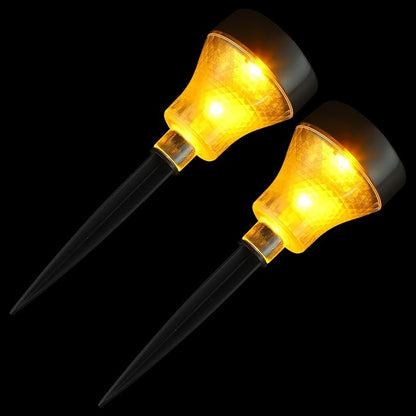 Kichvoe 2pcs Solar Garden Pathway Lights LED Outdoor Waterproof Lawn Lanterns with Warm White Glow and Stakes for Yard Patio Landscape Decorations