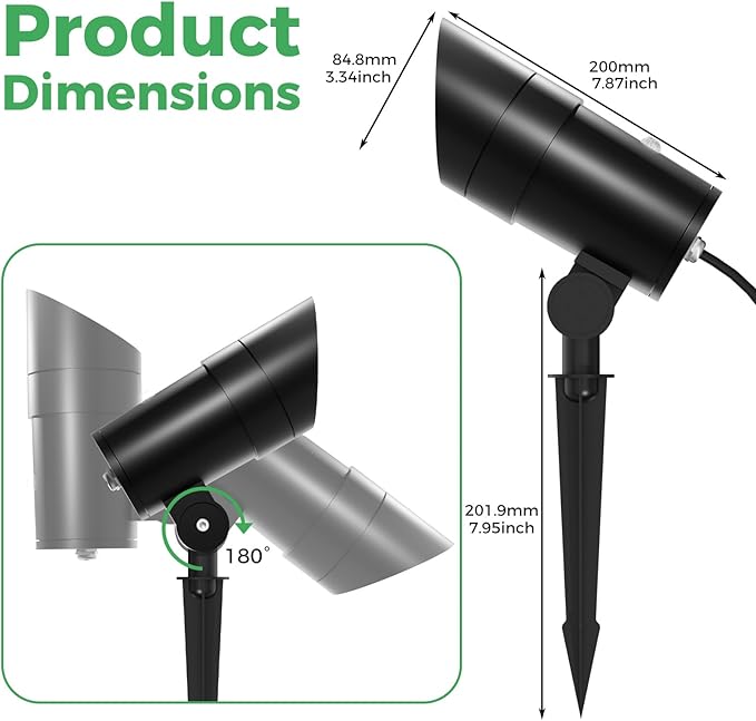 LOTMOS 30W Flag Pole Lights, 2 Pack Dusk to Dawn LED Spot Outdoor with 9.68FT Cord, 120V Plug in 6000K Ultra Bright | Lumora