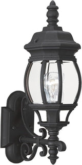 Sea Gull Lighting 88200-12 Wynfield One-Light Outdoor Wall Lantern with Clear Beveled Glass Panels, Black Finish | Lumora