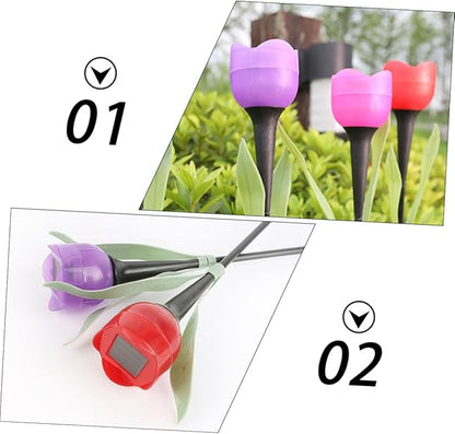 5Pcs Solar Tulip Lights Outdoor Garden Stake Lamp Solar Power Landscape Lighting Decorative LED Lights for Lawn Patio Backyard Holiday Decoration