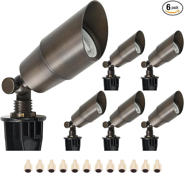 DOSHINE® Solid Brass Landscape LED Spotlights Outdoor Low Voltage Landscape Lighting AC/DC 12V Uplight Accent Light | Lumora