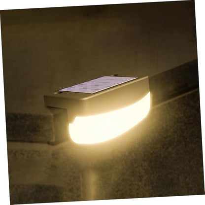 2pcs Solar Stair Lamps Outdoor Step Lights with High-Efficiency Panels for Garden Deck Fence Handrail Lighting