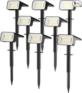 Fabrito Solar Spot Lights Outdoor 8 Pack, [108Leds, 4 Modes] Auto On/Off Spotlights, IP67 Waterproof Landscape | Lumora