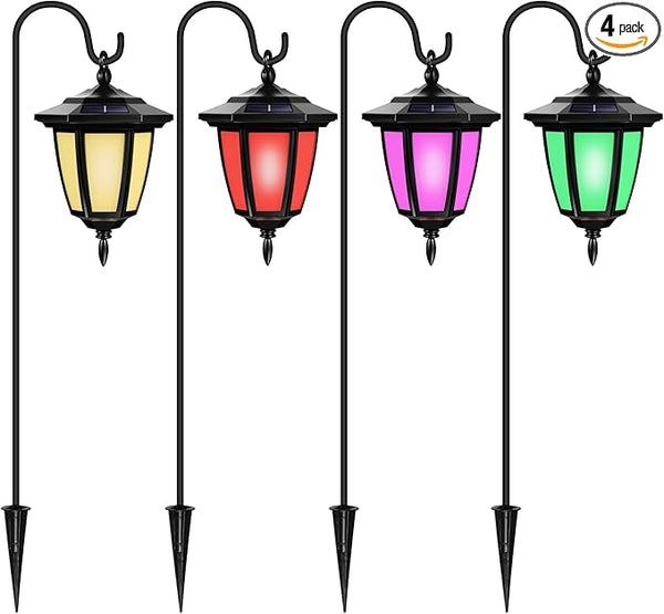 Viewsun 34 Inch Solar Hanging Lights, Shepherd Hook Lights with 4 Lighting Modes Waterproof Outdoor Decorative | Lumora