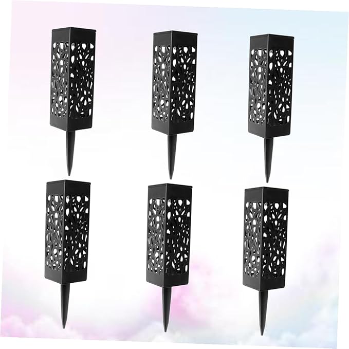 8pcs Solar Pathway Lights Outdoor Hollow Design Warm White Lawn Ground Lights for Garden Driveway Landscape Lighting