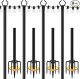 4 Pack 10 ft Heavy Duty Metal String Light Poles Adjustable Outdoor Lighting Stand for Patio,Backyard,Garden,Party | Lumora