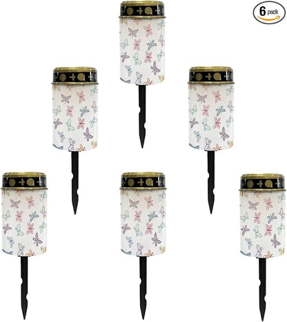 Watercolor Butterfly Solar Garden Lights Outdoor Solar Floral Lights LED Solar Lantern for Yard,Patio,Driveway,Home Solar Stake Lights Flameless Lights,Birthday Decoration