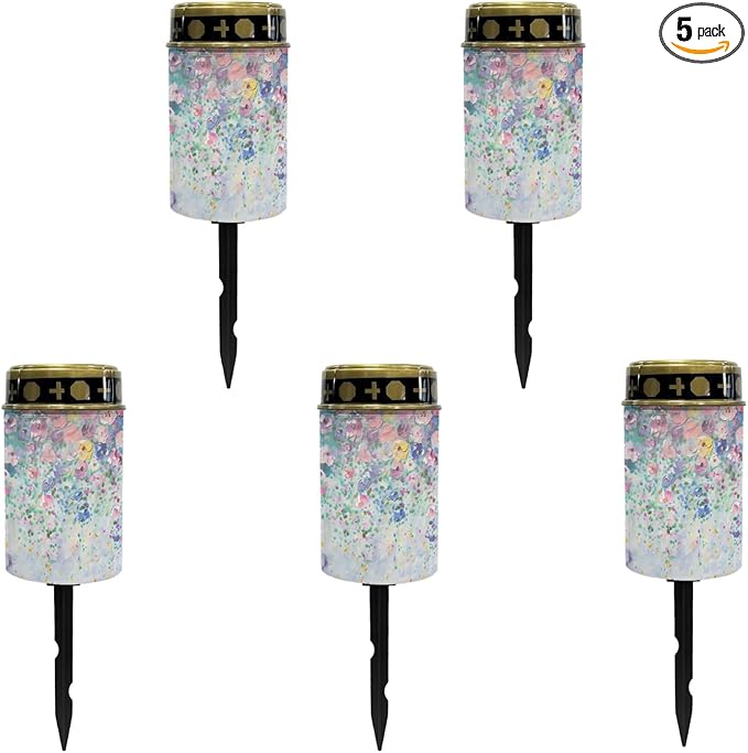 Blue Flower Outdoor Lanterns Waterproof Solar Garden Lights Flameless Solar Pathway Lights for Outside Landscape Decorative Lighting for Yard Patio Solar Walkway Lights LED Lantern