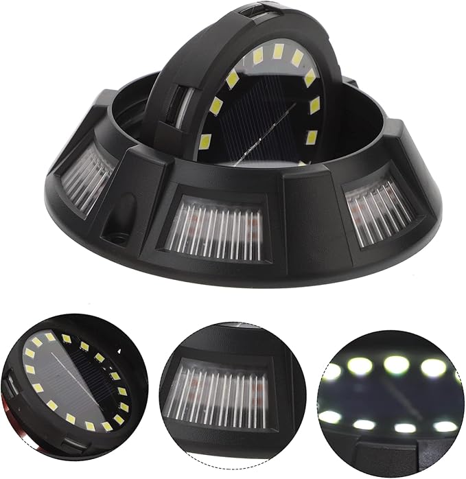 ARTIBETTER 4Pcs Solar Ground Lights Outdoor Garden Pathway Lighting Rotatable Side Glow Lawn Landscape Lights Easy Install Solar Powered Walkway Decor