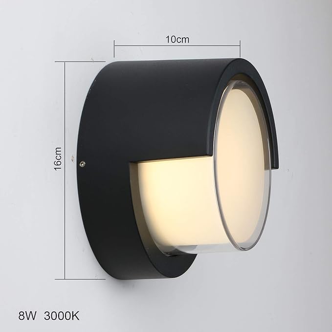 Pathson Outdoor Wall Sconces 8W 3000K LED Lights Waterproof Exterior Sconces Up and Down Lighting for Porch Courtyards Garage Foyer Front Door(Warm Light)