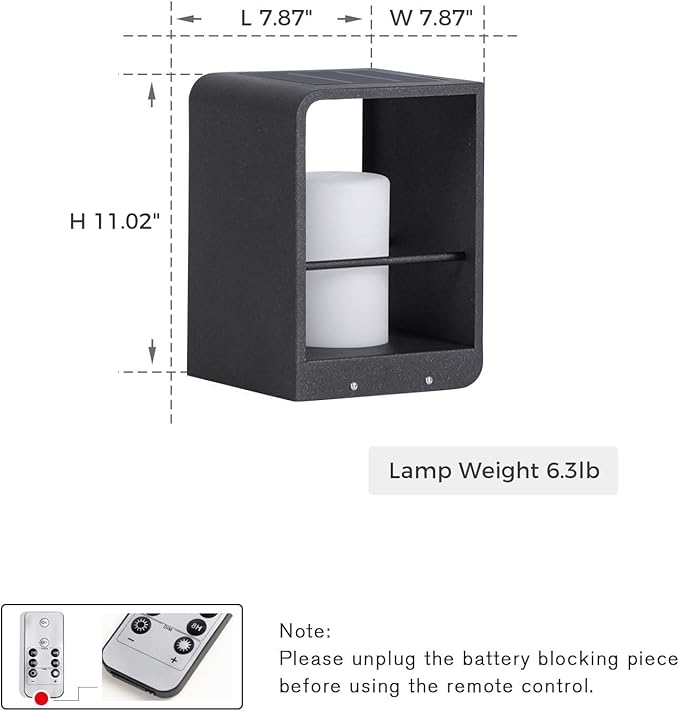 Solar Lanterns Outdoor Waterproof, Patio Lights with 3000K LED, Outdoor Lights Solar Powered with Remote Control, Floor Lamp for Garden, Yard, Deck, Backyard, Porch and Landscape Lighting