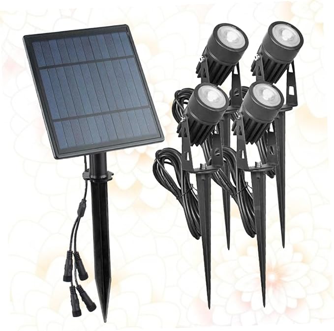 Solar LED Lawn Lights Waterproof Outdoor Ground Plug Light for Garden Decoration 6W Warm White Lighting for Patios and Pathways