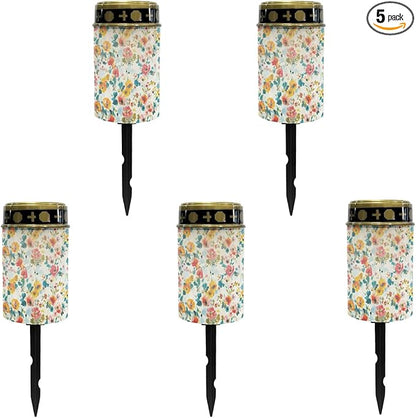 Solar Garden Stake Lights Outdoor,Watercolor Flower Lights Stake Landscape Lightsing for Yard Patio,Flameless Warm White Solar Powered Fairy Lights for Outside,Wall Lights Auto On/Off