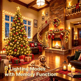 KNONEW 100FT 300LED Outdoor Fairy Lights Plug in Warm White Christmas Decor