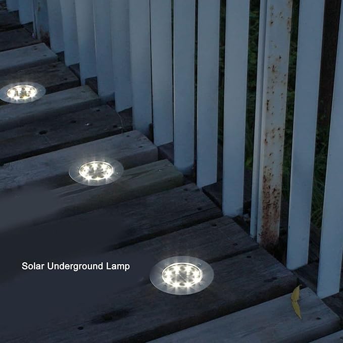 plplaaoo Solar In-Ground Lights for Garden Pathway, Outdoor Recessed LED Lamp, Waterproof Solar Underground Light | Lumora