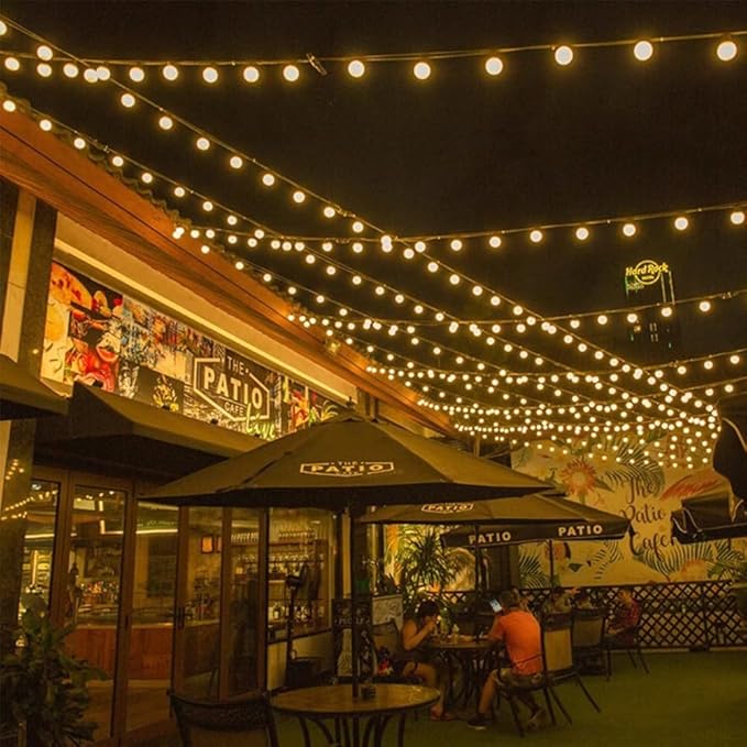 Outdoor String Lights Indoor, 66 FT LED Patio String Lights with 40 Shatterproof Edison Bulbs, Connectable | Lumora