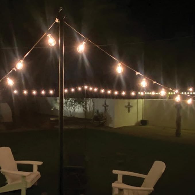 Simple Living Solutions 4-Pack 9' String Light Patio Pole for Outdoor Use, Perfect for Canopy Lighting, Weddings, Engagement Parties, and More!