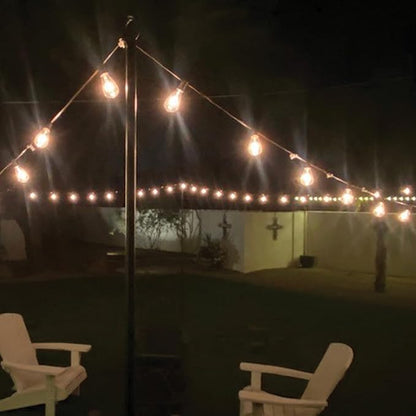 Simple Living Solutions 4-Pack 9' String Light Patio Pole for Outdoor Use, Perfect for Canopy Lighting, Weddings, Engagement Parties, and More!