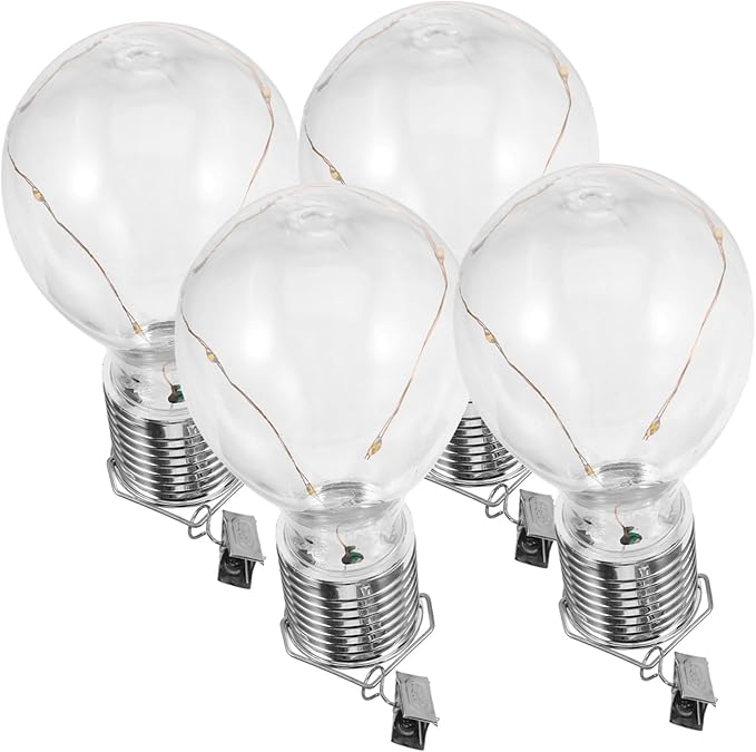 4pcs Solar Powered Copper Wire Led Hanging Light Bulb Warm White Decorative Chandelier for Outdoor Garden | Lumora