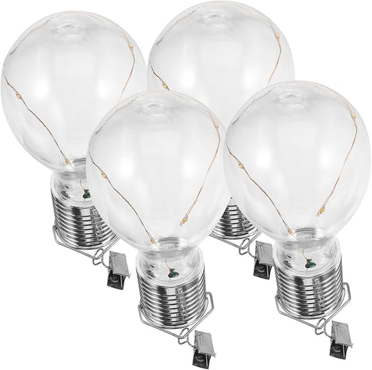 4pcs Solar Powered Copper Wire Led Hanging Light Bulb Warm White Decorative Chandelier for Outdoor Garden Eco-Friendly LEDs Design Installation